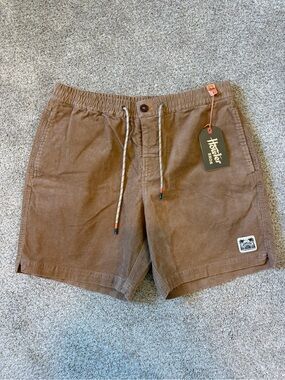 Howler Brothers Men's Flat Front corduroy Shorts in Brown {Best fit 34/34.5 w}